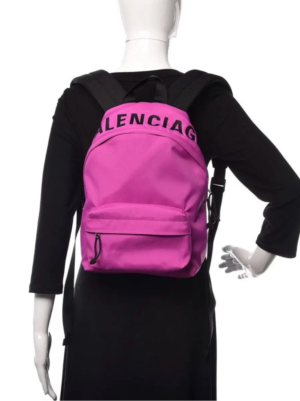 BALENCIAGA LOGO WHEEL SPORT NYLON PINK BACKPACK - Picture 2 of 11